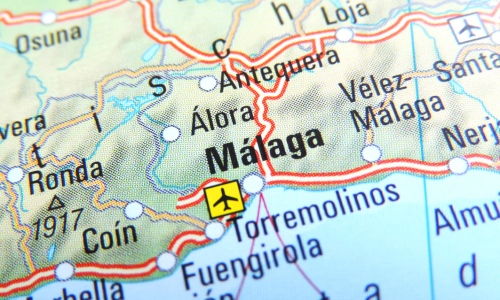 Malaga op de kaart